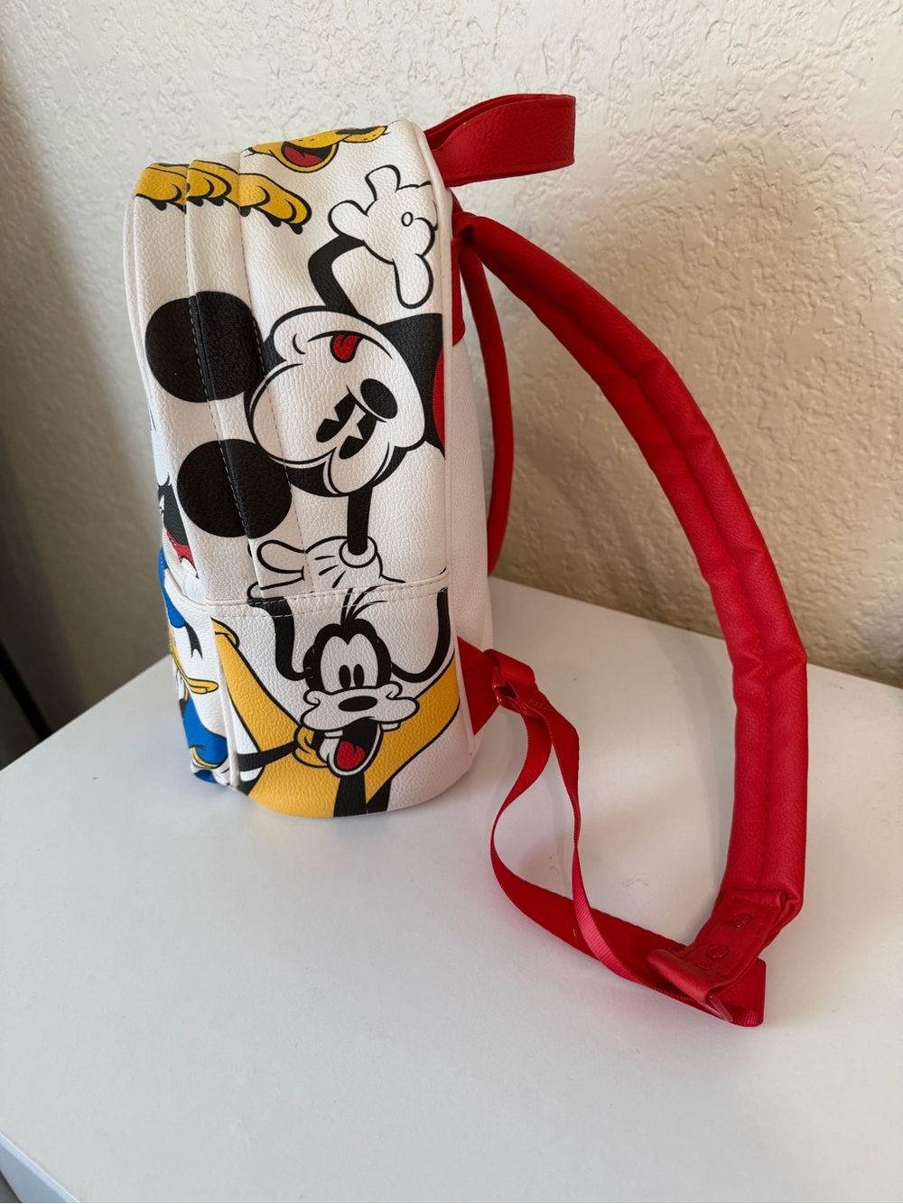 Disney White Mini Backpack with Mickey & Friends Colorful Print - Picture 3 of 4